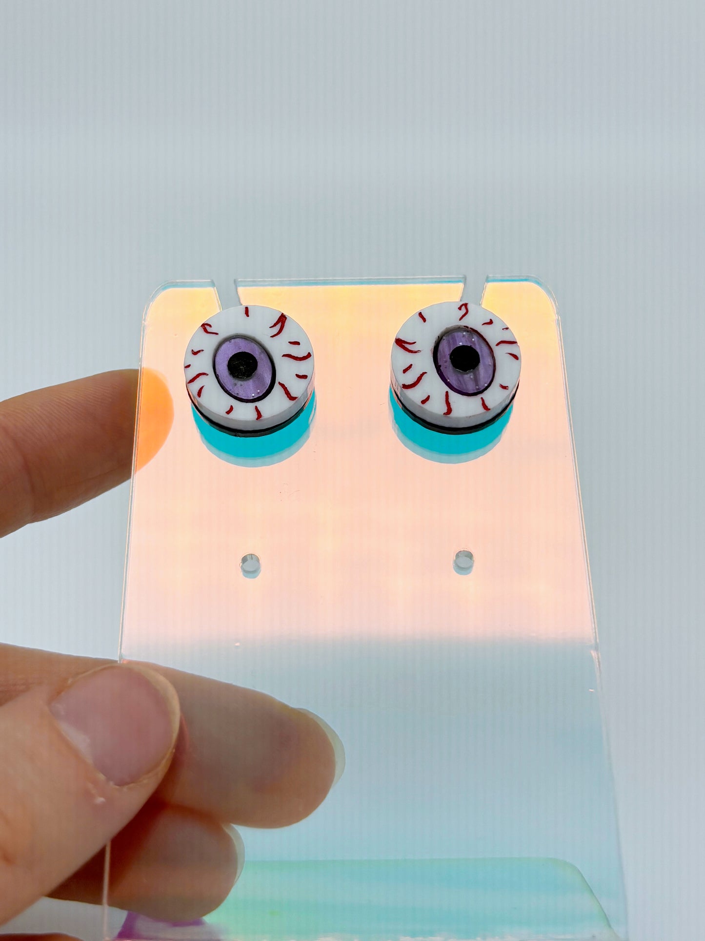Eyeball Studs - Purple Shimmer Marble image 5