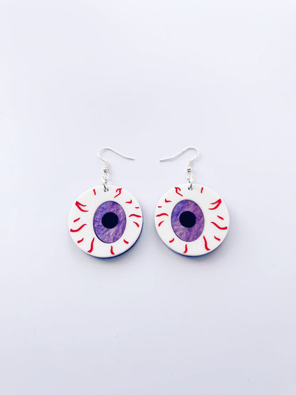 Medium Eyeball Earrings - Galaxy Glitter Marble image 1
