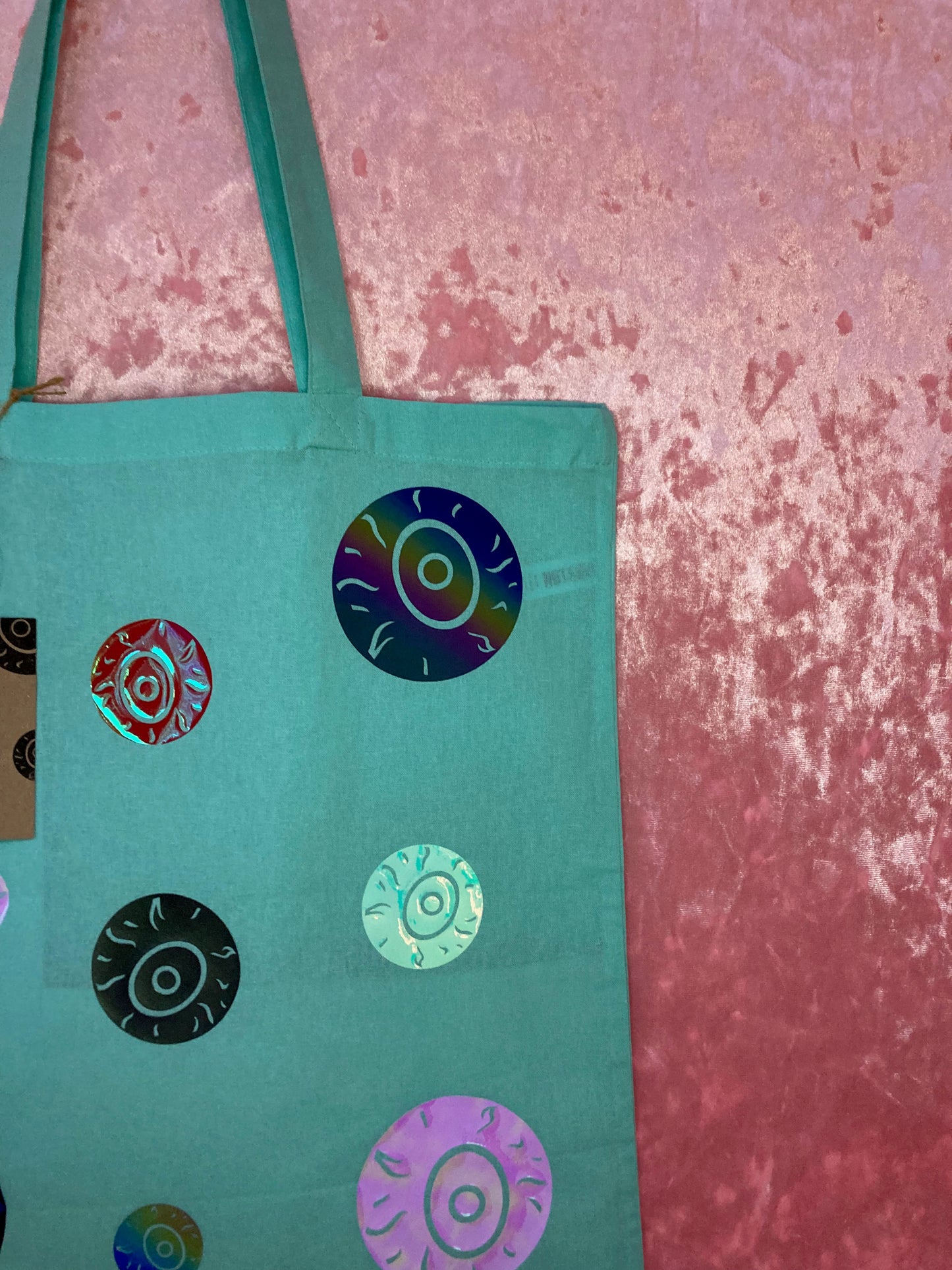 Rainbow Eyeballs Minty Tote Bag image 4