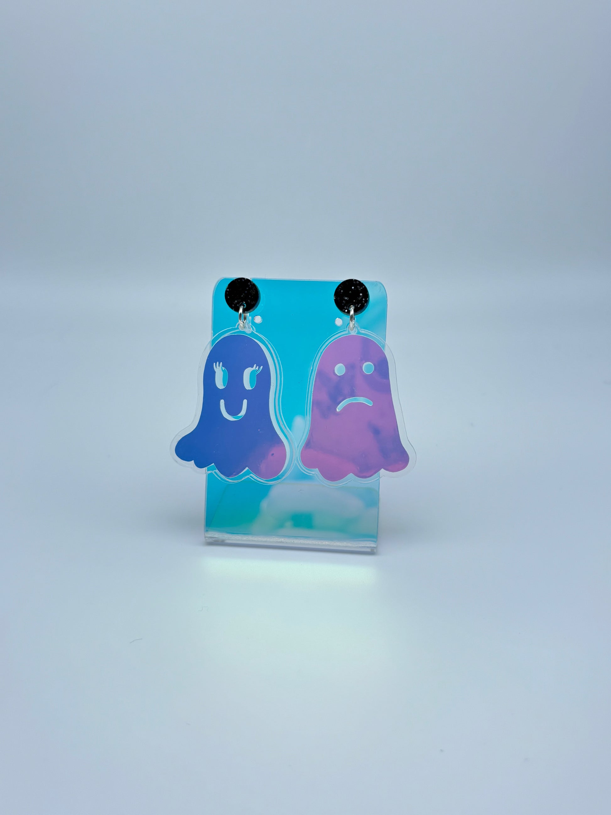 Holographic Ghost Earrings - Snow Aurora image 4