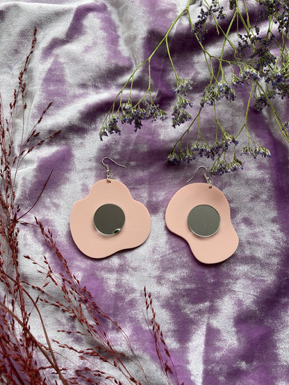 Silver Yolk Fried Egg Earrings image 1