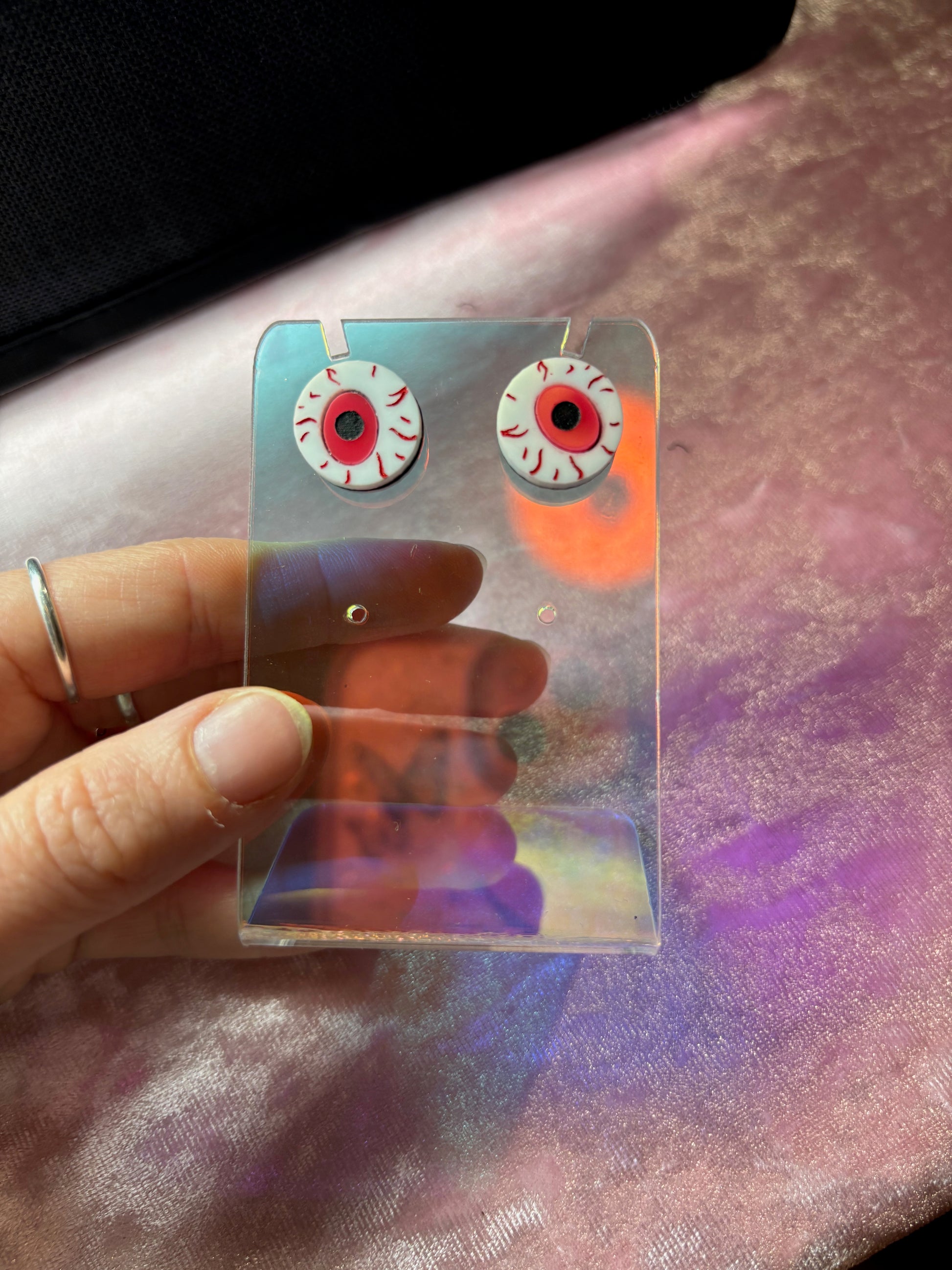 Eyeball Studs - Neon Pink image 3