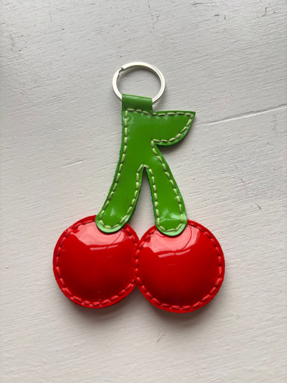 Hand Stitched Cherry Bag Charm 1 of 1 image 0