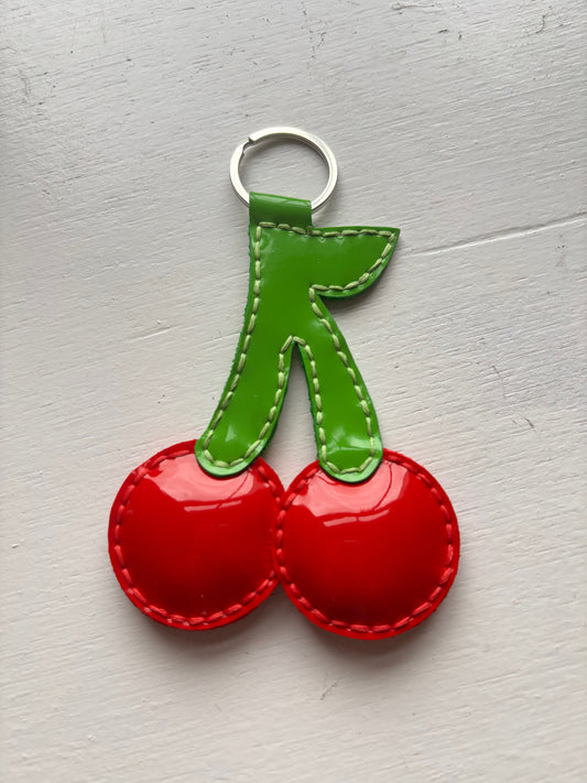 Hand Stitched Cherry Bag Charm 1 of 1 image 0