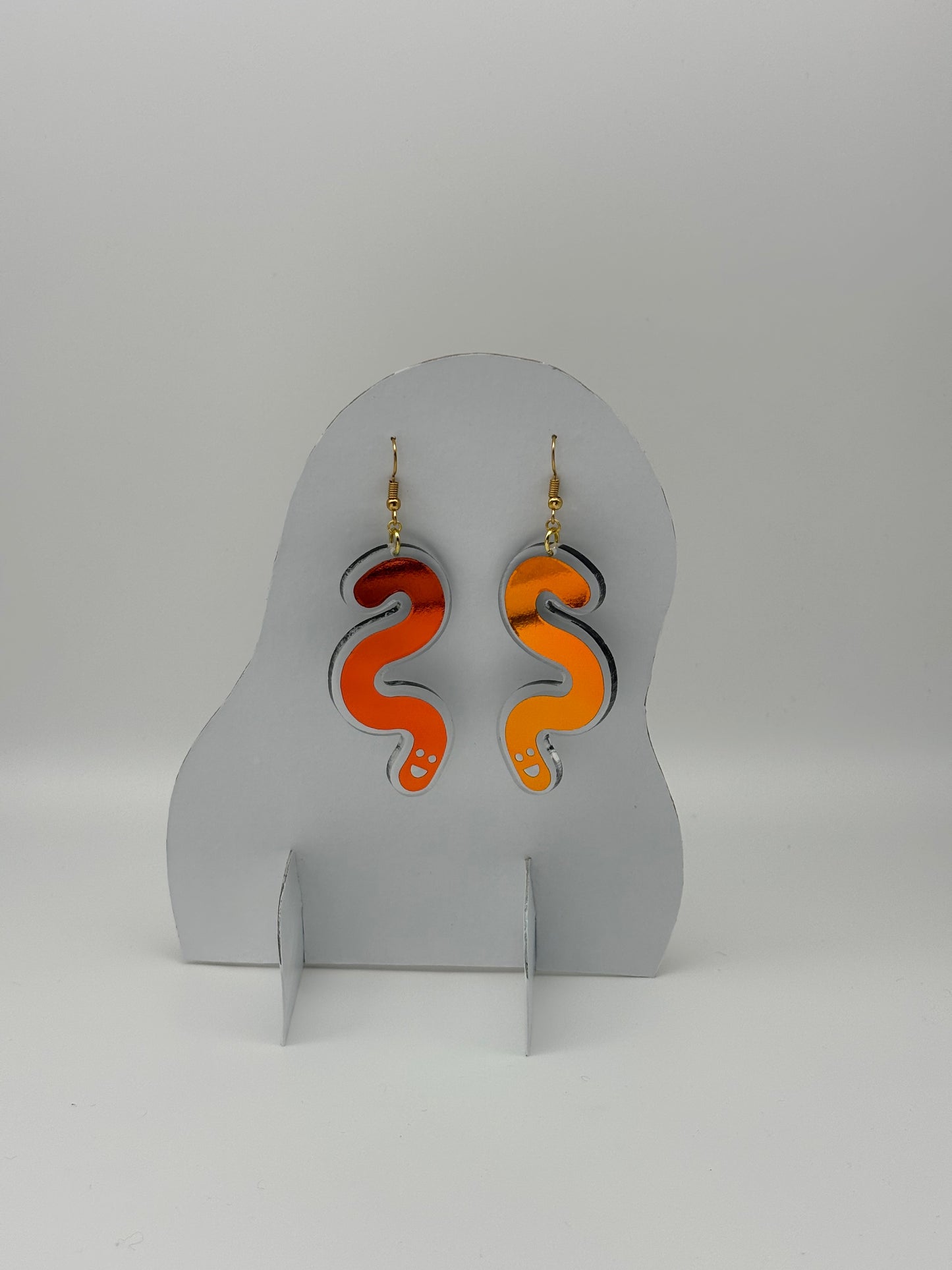 Vinyl Worm Earrings - Tourmaline Aurora image 0