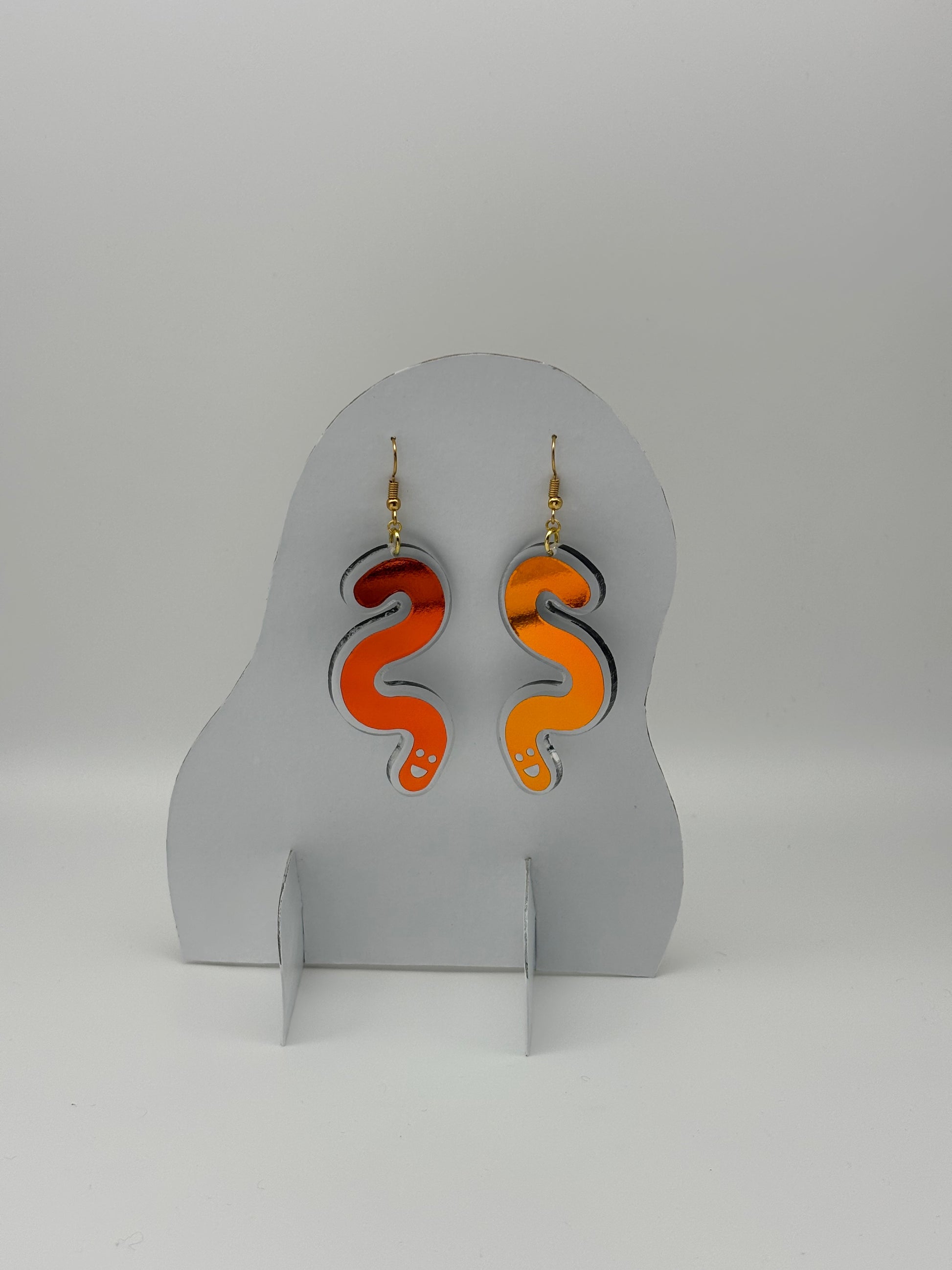 Vinyl Worm Earrings - Tourmaline Aurora image 0