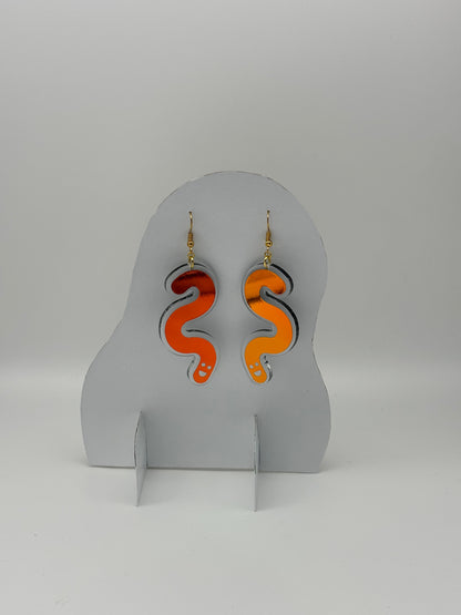 Vinyl Worm Earrings - Tourmaline Aurora image 0