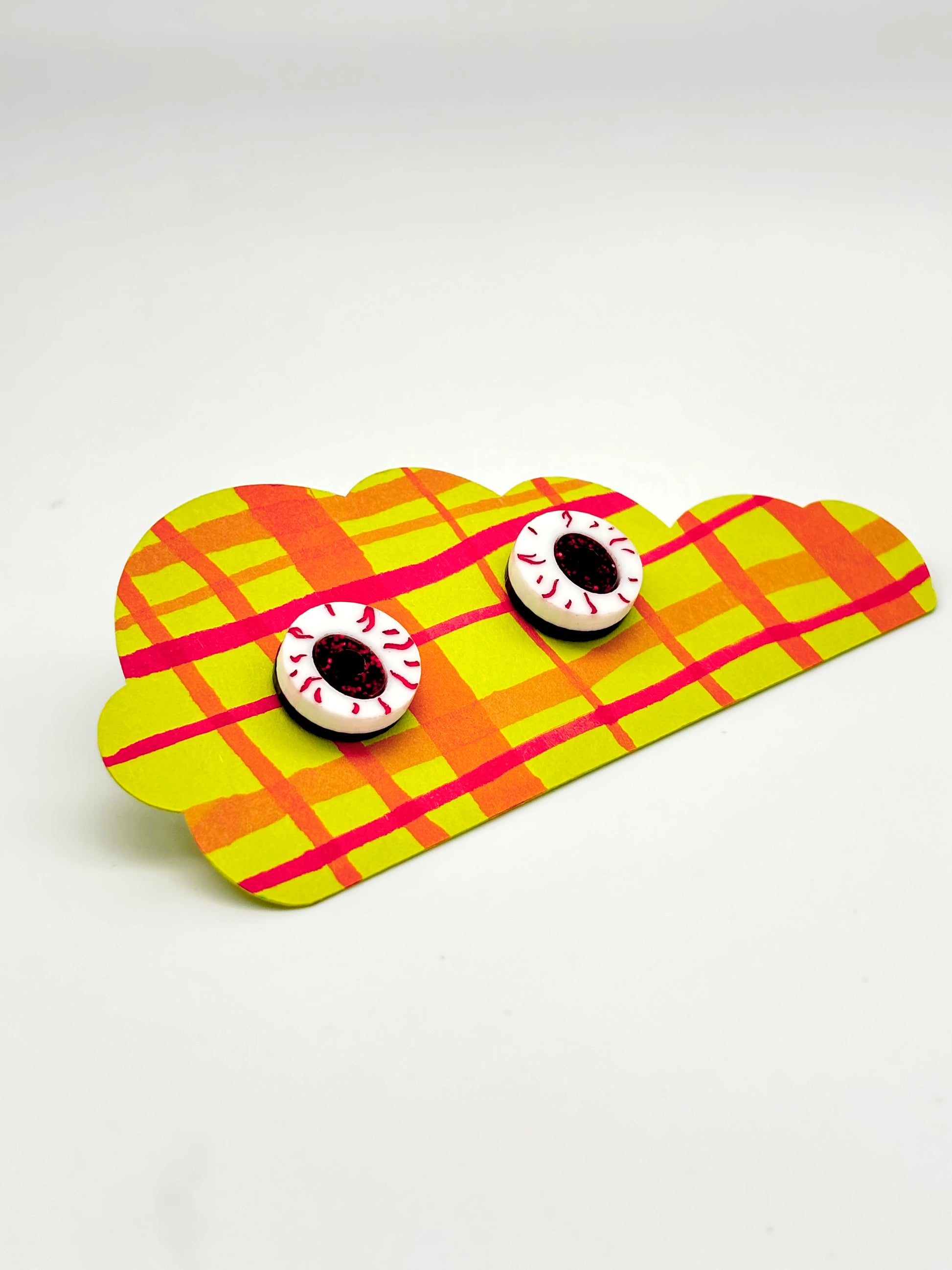 Eyeball Studs - Red Glitter image 0
