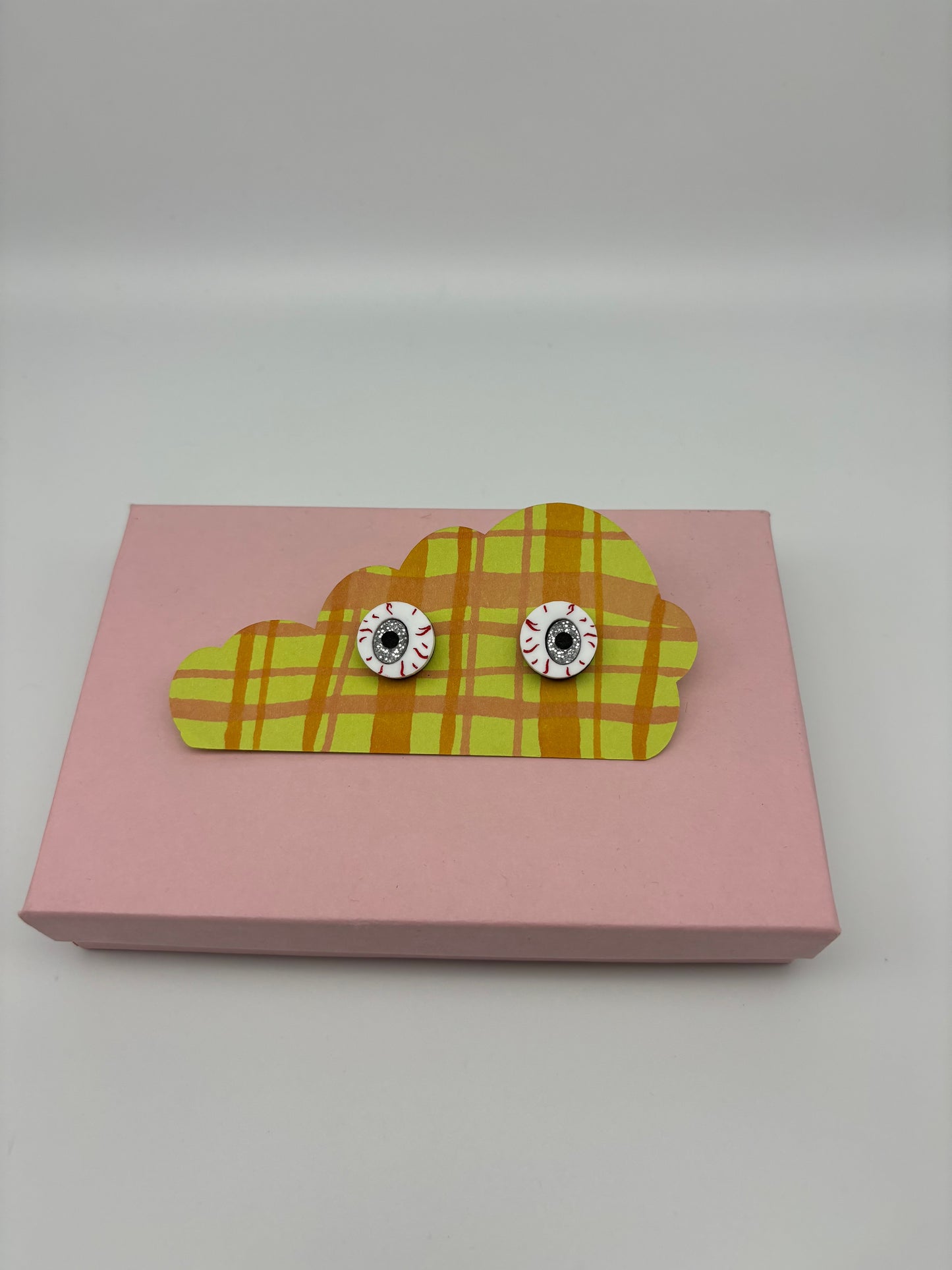 Eyeball Studs - Silver Glitter image 2