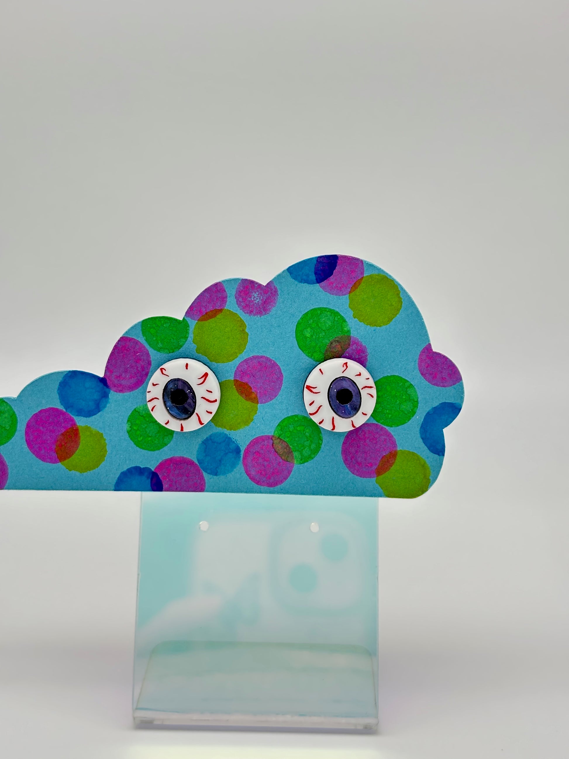 Eyeball Studs - Purple Shimmer Marble image 0