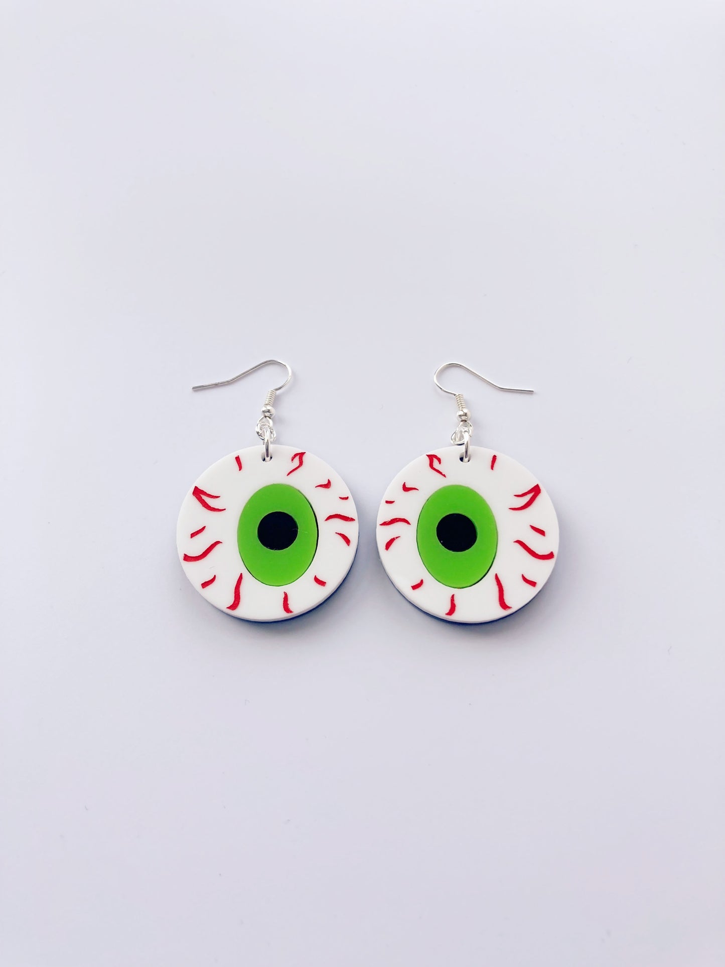 Eyeball Earrings Medium - Blue Shimmer Marble image 11