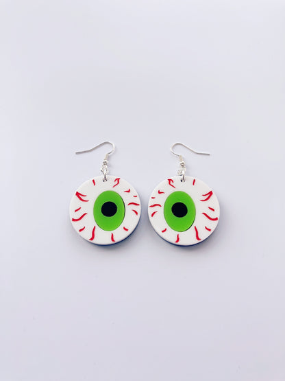 Eyeball Earrings Medium - Blue Shimmer Marble image 11