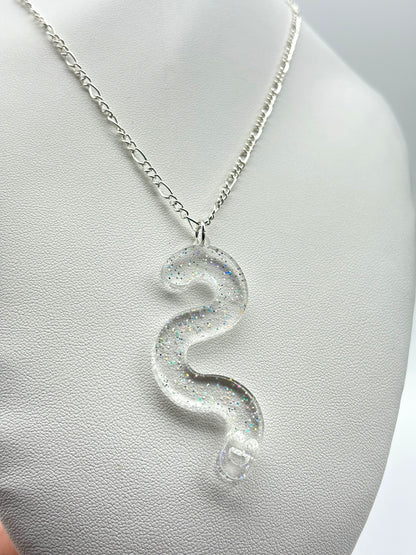 Wormie Necklace - Clear Holo Glitter image 1