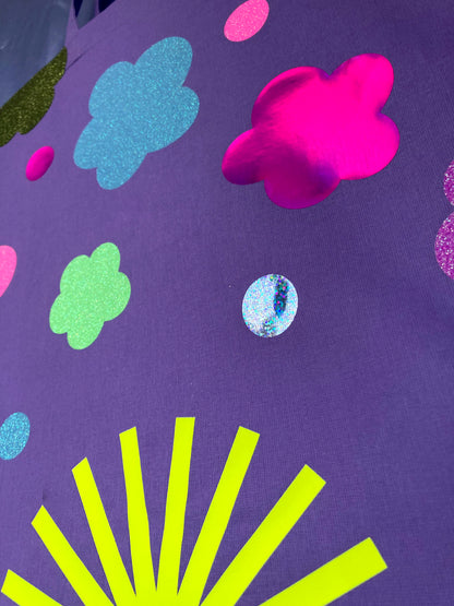 Disco Glitter Flower Lavender Tote Bag image 1