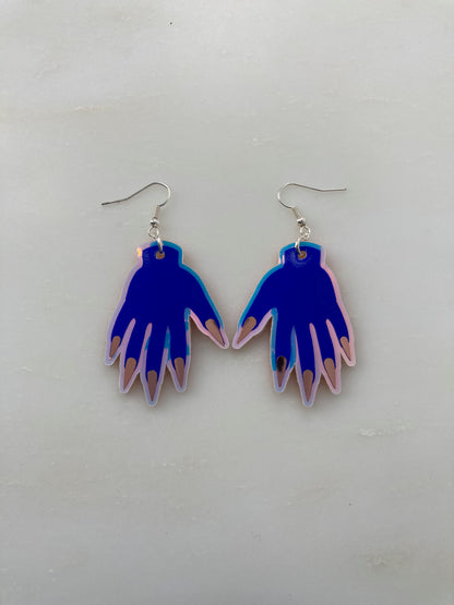 Sparkly Hand Earrings -Royal Blue image 6