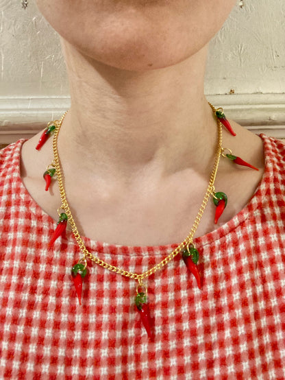 Glass Chilli Charm Necklace image 3