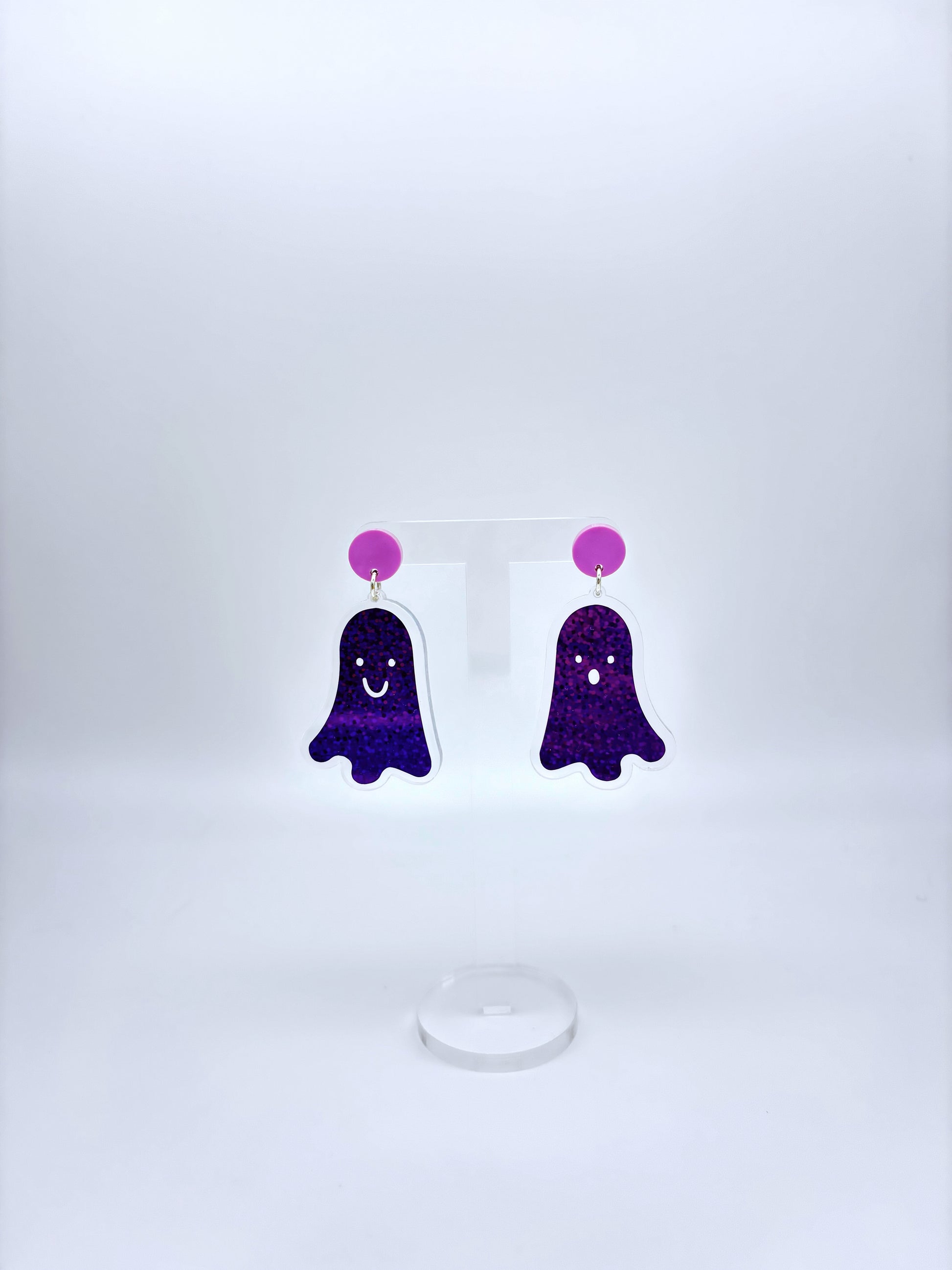 Holographic Ghost Earrings - Violet Shimmer image 2