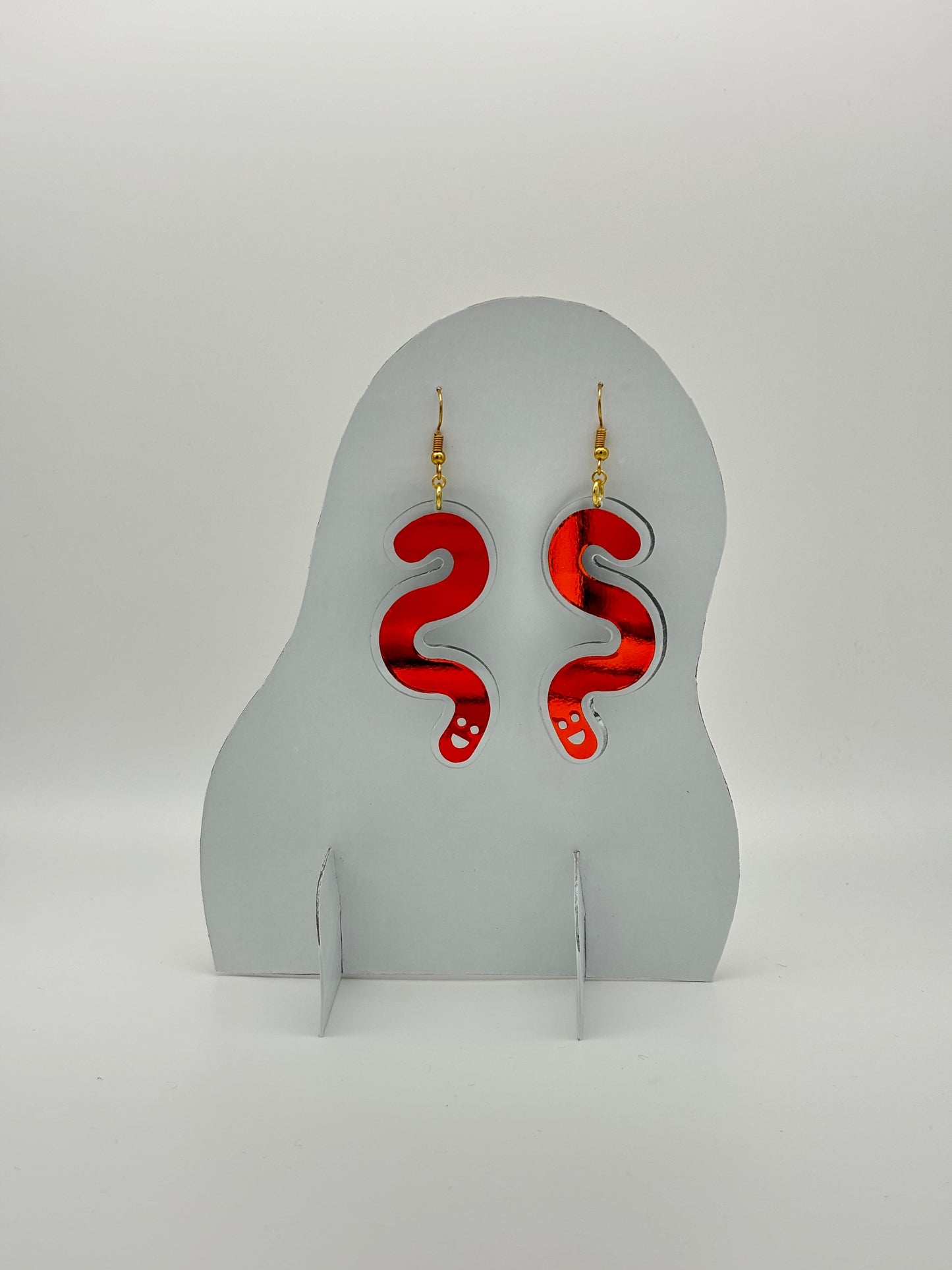 Vinyl Worm Earrings - Tourmaline Aurora image 3