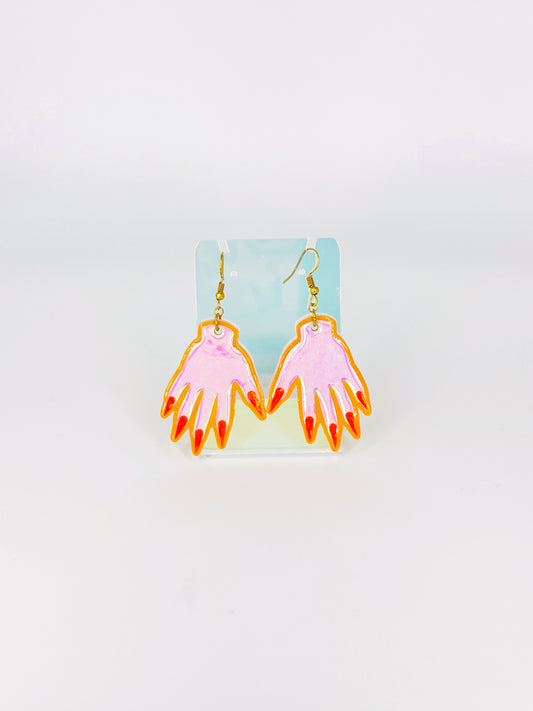 Sparkly Hand Earrings - Candy Aurora image 0