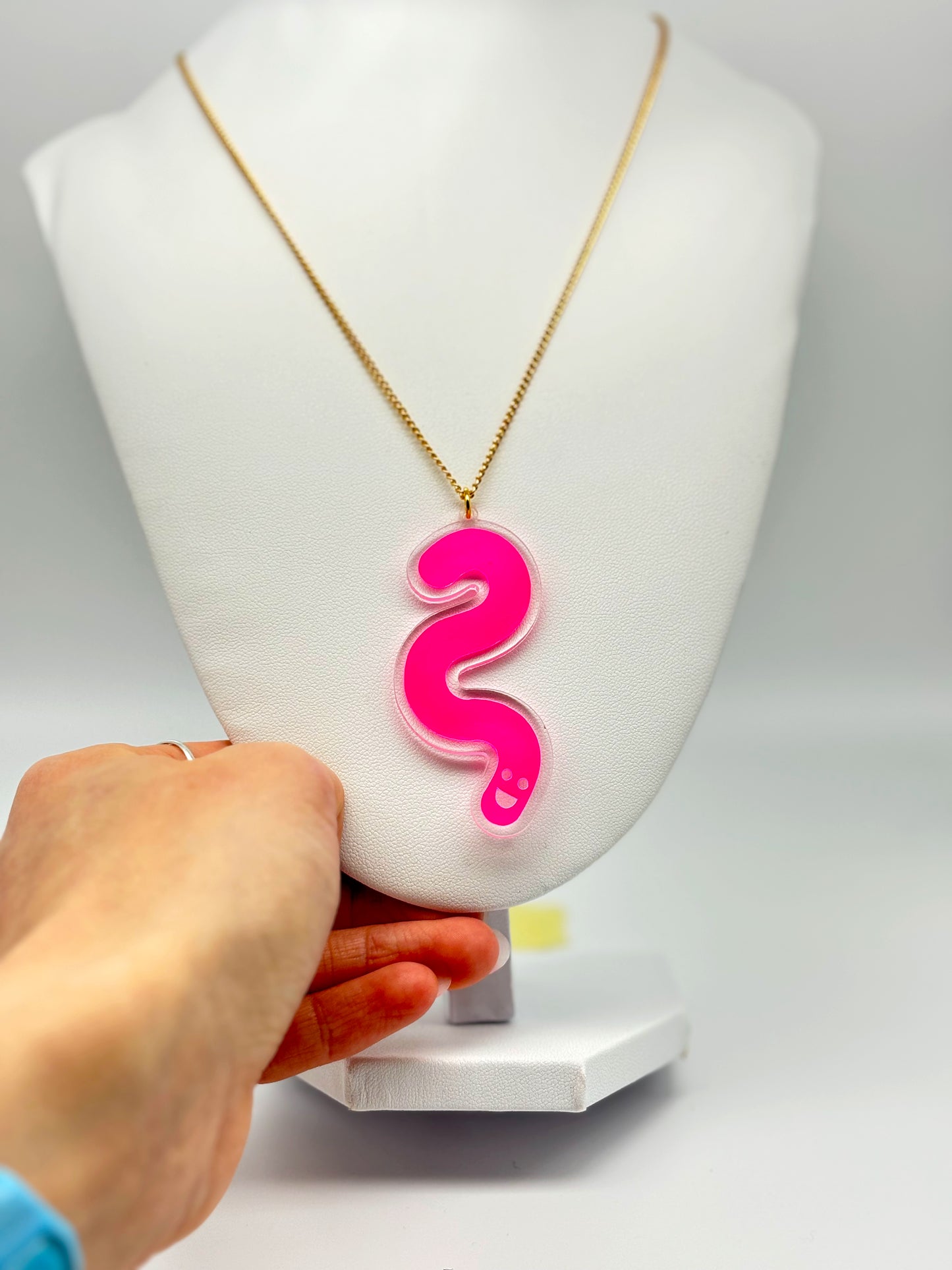 Wormie Necklace - Peachy Opal Vinyl image 0