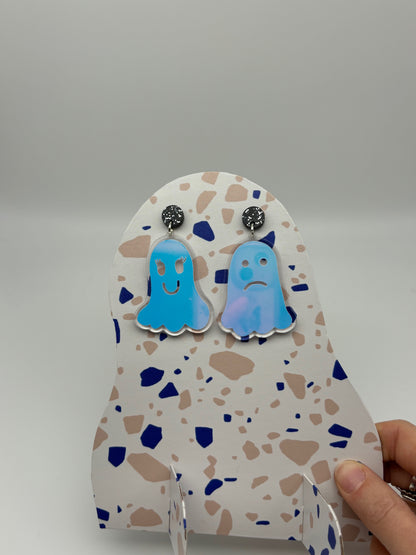 Holographic Ghost Earrings - Snow Aurora image 3