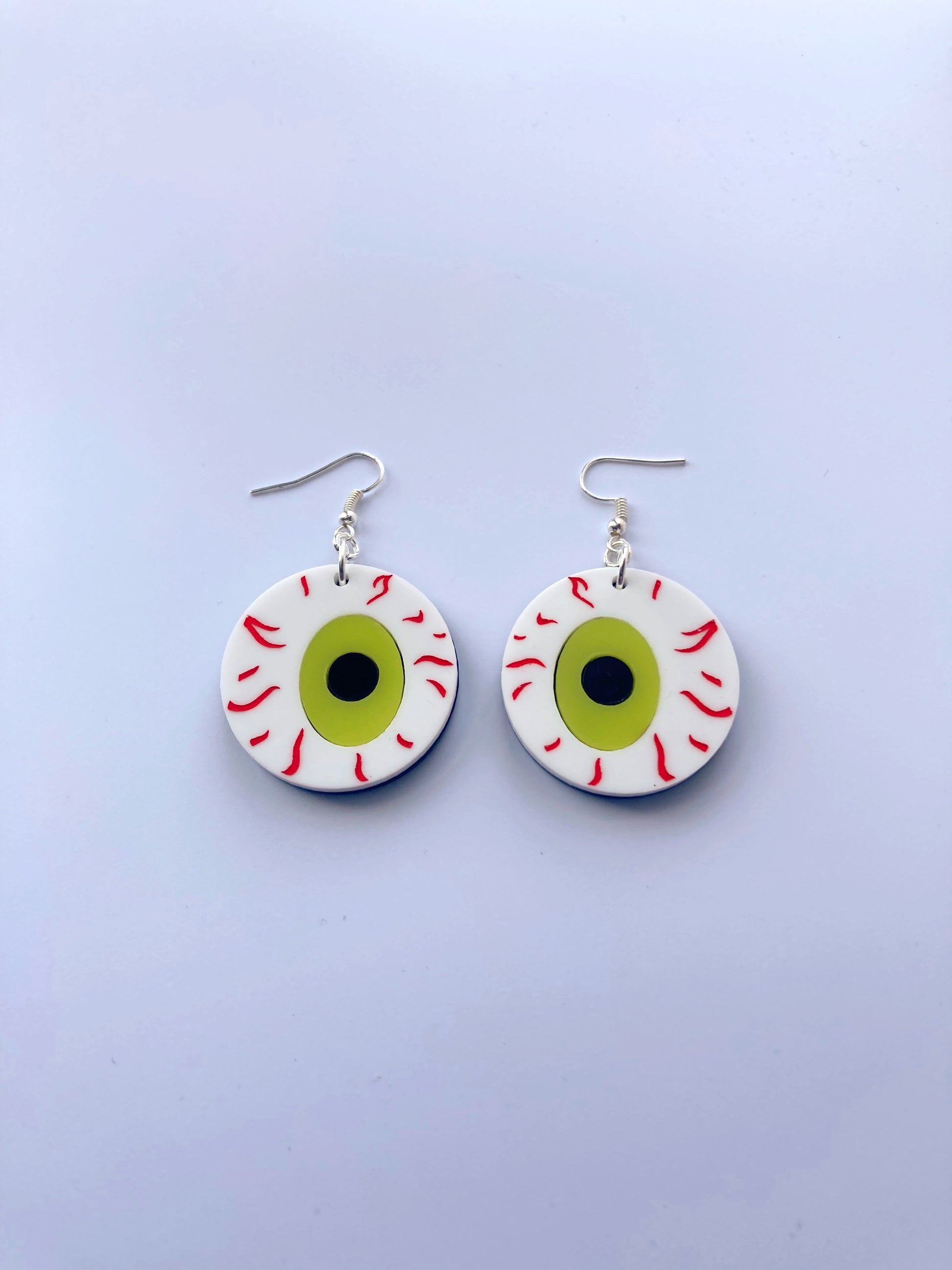Eyeball Earrings Medium - Blue Shimmer Marble image 7