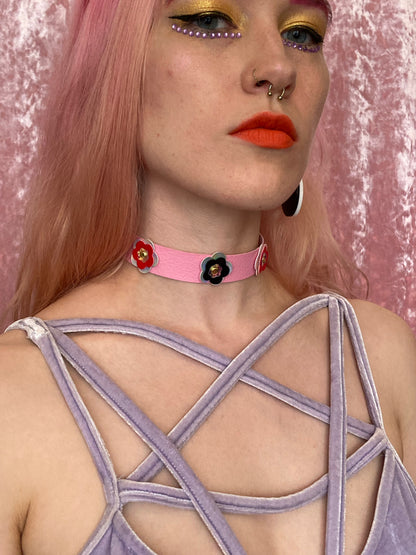 Disco Flower Baby Pink Choker image 0