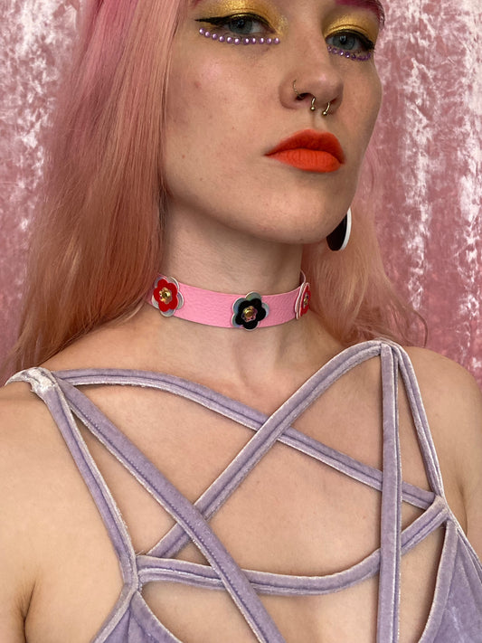 Disco Flower Baby Pink Choker image 0