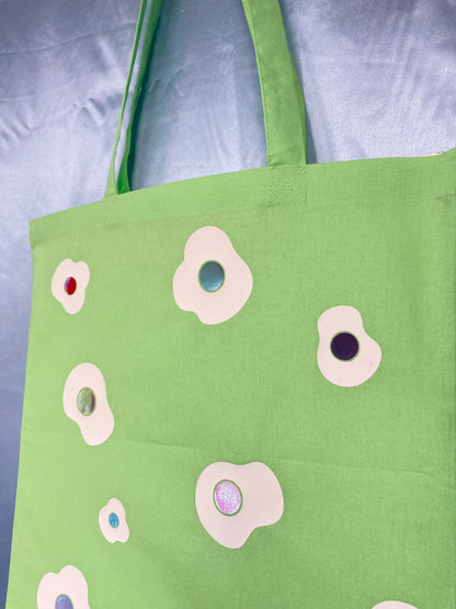 Mint Green Fried Eggs Tote Bag image 2