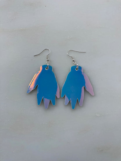 *Seconds* Sparkly Hand Earrings - Fluro Green image 2