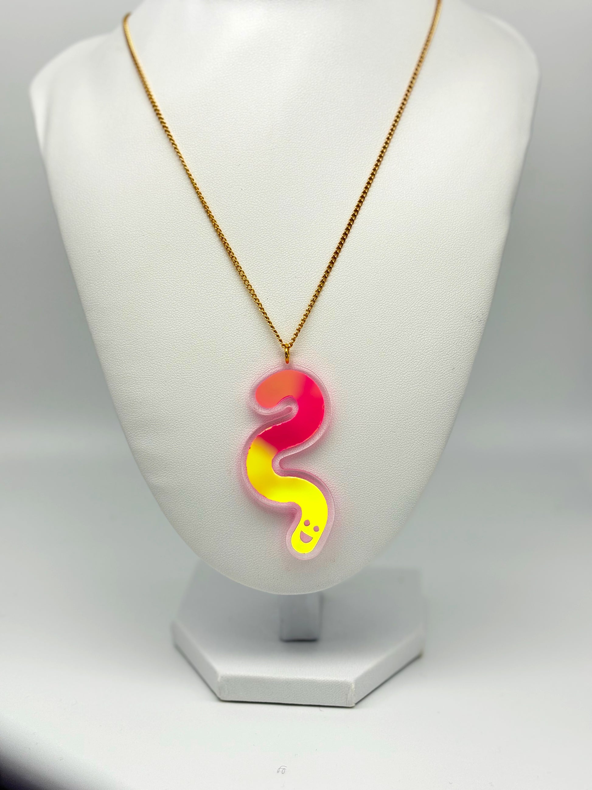 Wormie Necklace - Peachy Opal Vinyl image 2