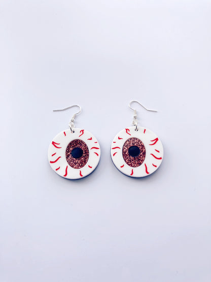 Eyeball Earrings Medium - Blue Shimmer Marble image 14