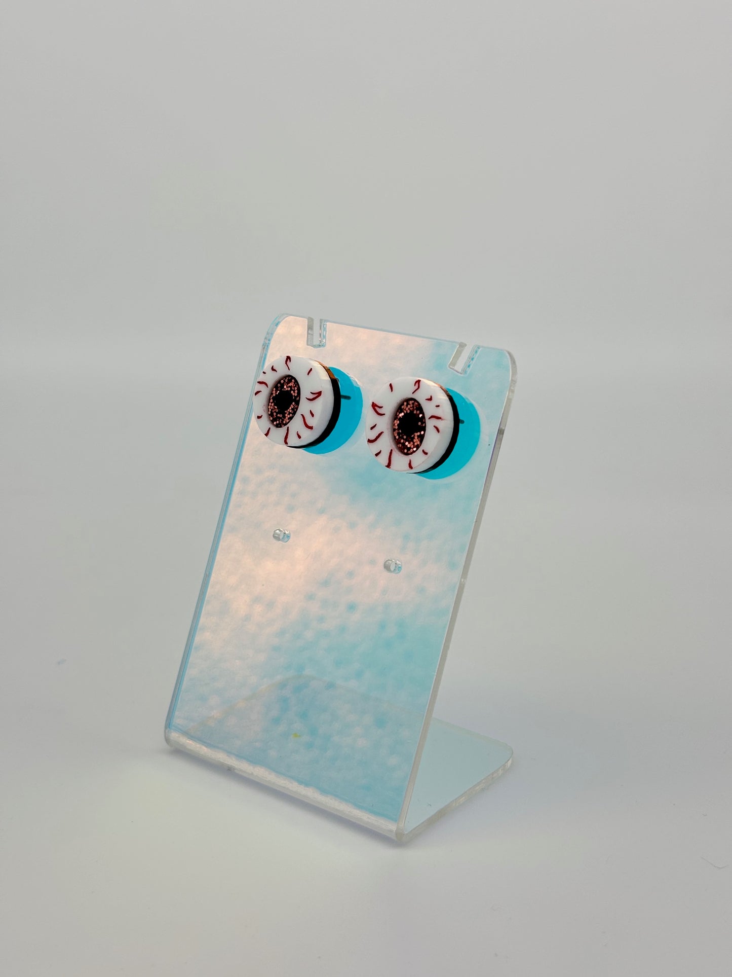 Eyeball Studs - Baby Pink Glitter image 2