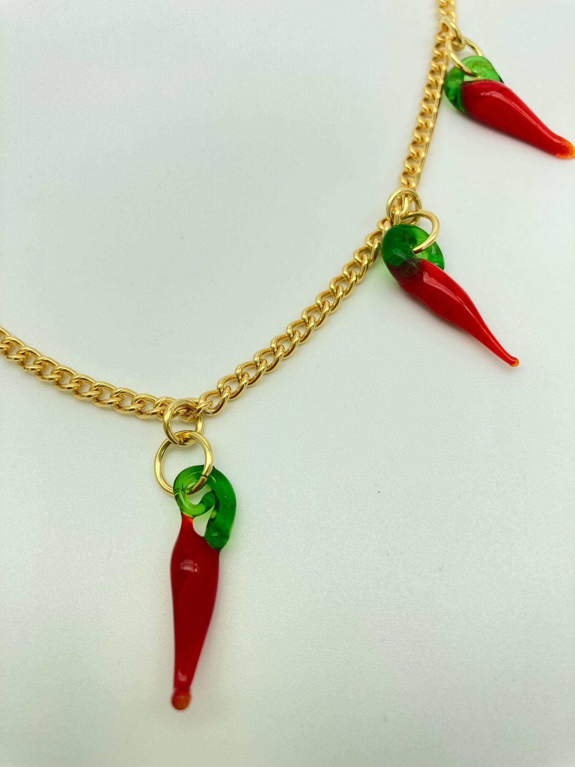 Glass Chilli Charm Necklace image 2