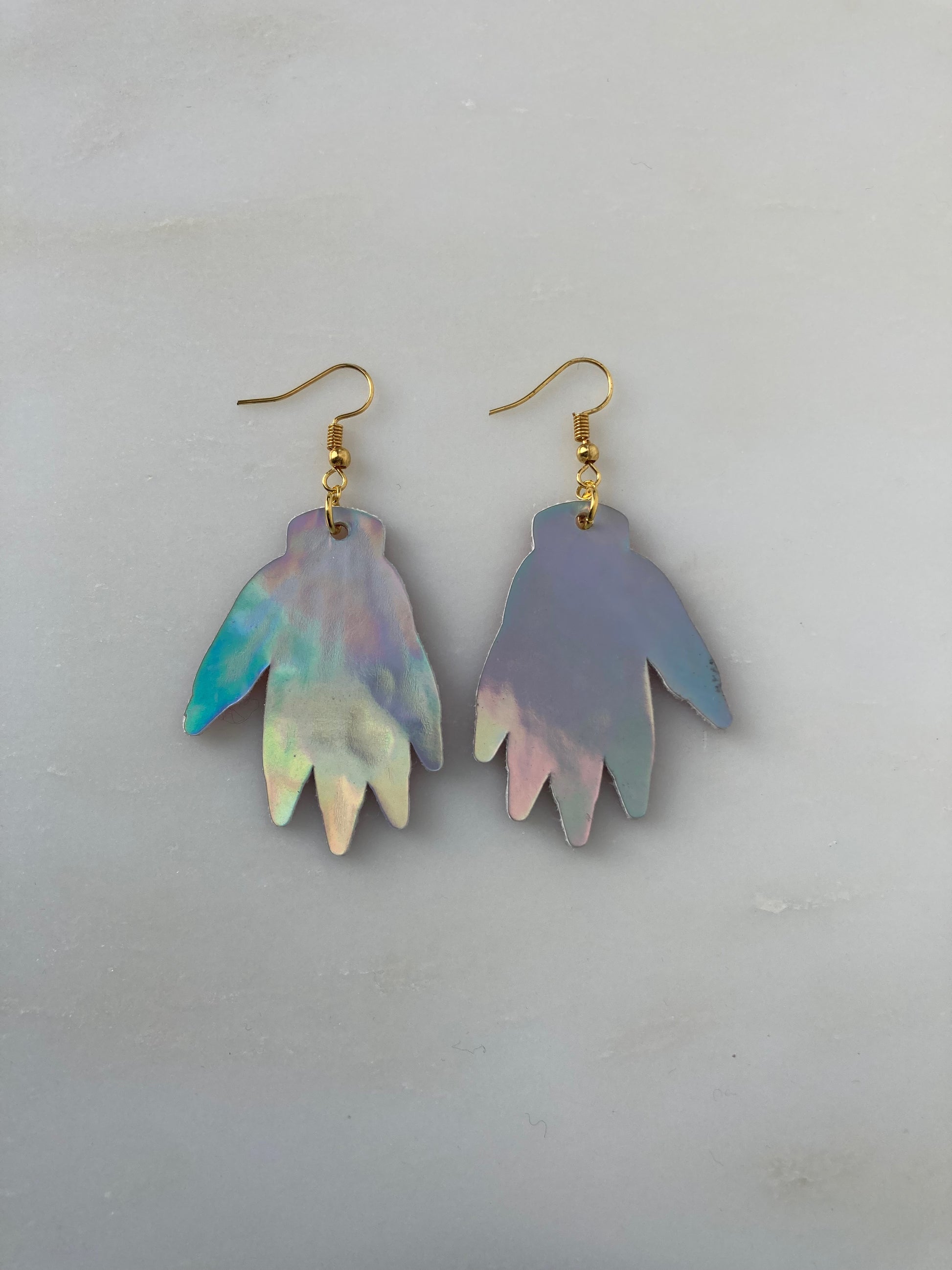 Sparkly Hand Earrings - Orange image 1