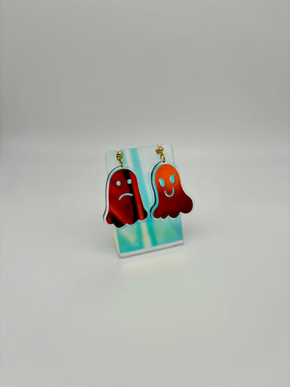 Holographic Ghost Earrings - Tourmaline Aurora Studs