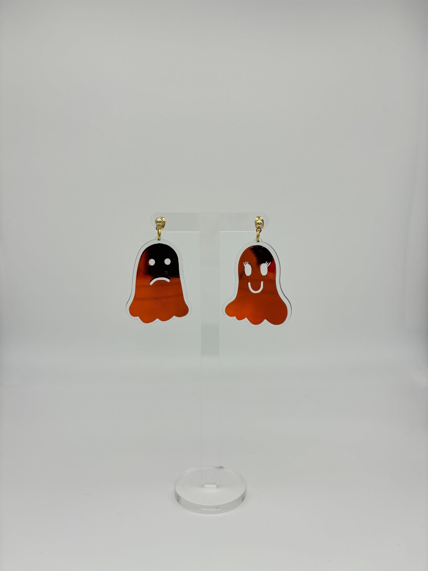 Holographic Ghost Earrings - Tourmaline Aurora Studs