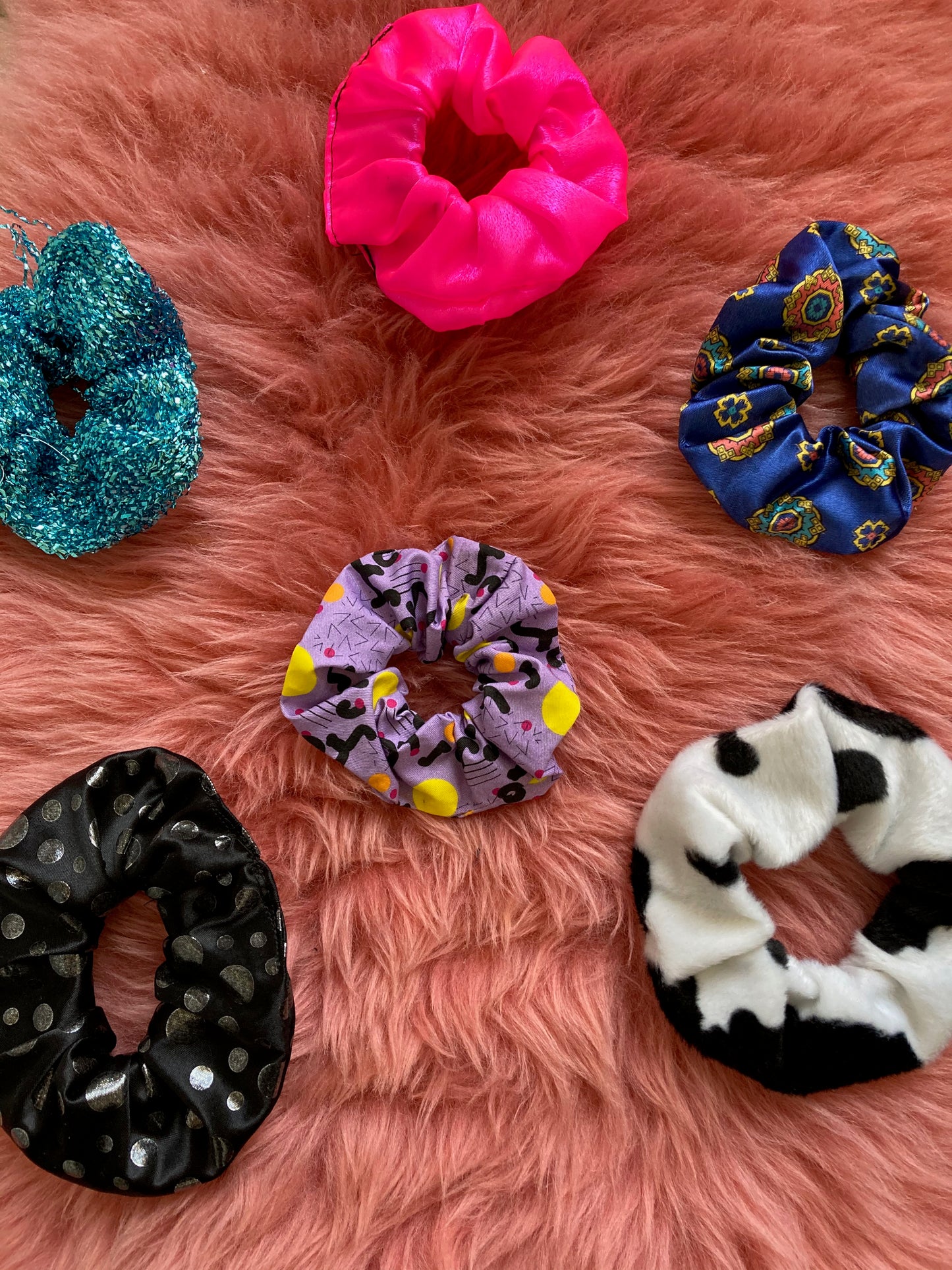 Silver Dots Scrunchie