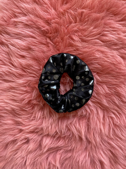 Silver Dots Scrunchie