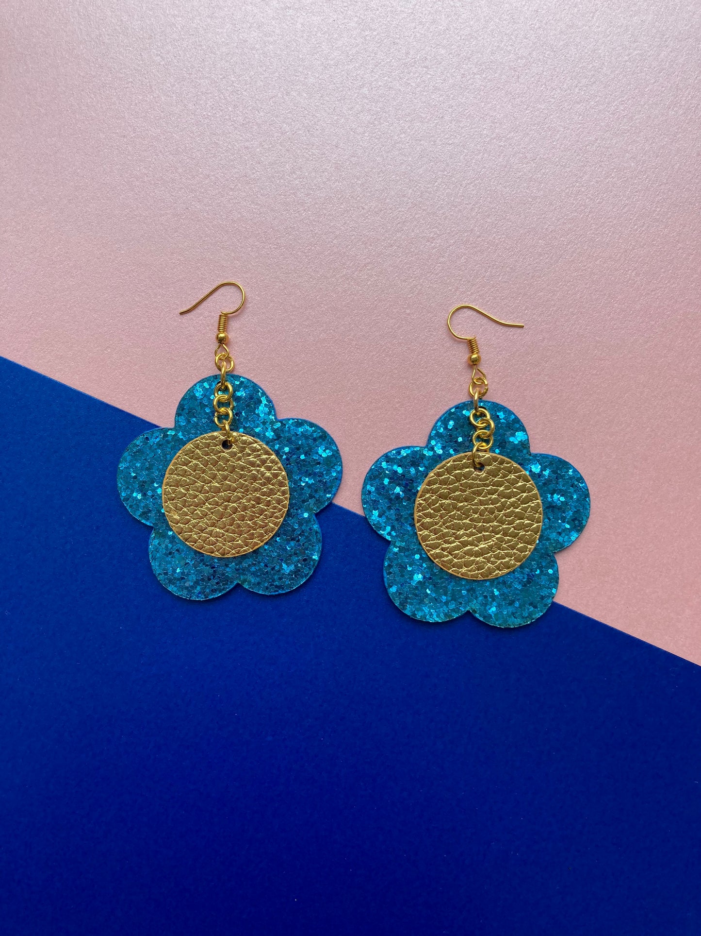 Disco Flower Turquoise Medium Earrings image 0
