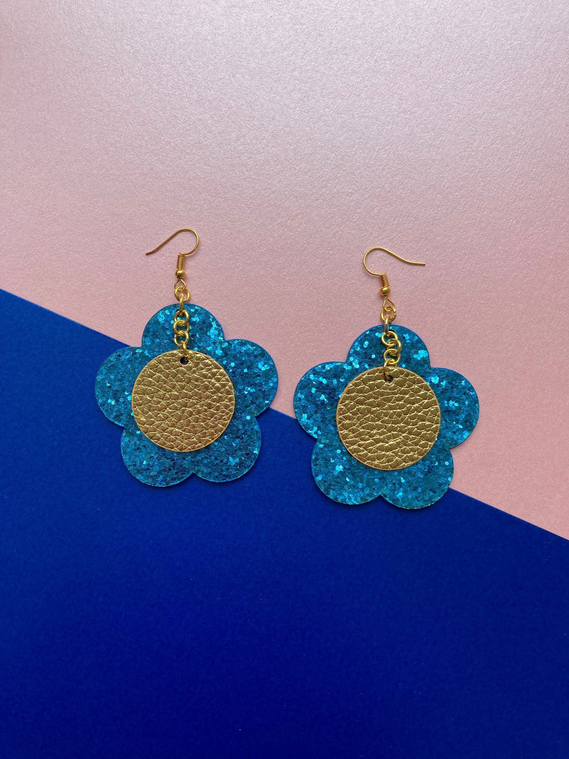 Disco Flower Turquoise Medium Earrings image 0