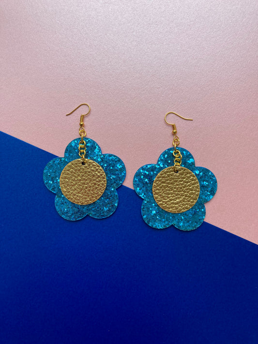 Disco Flower Turquoise Medium Earrings image 0