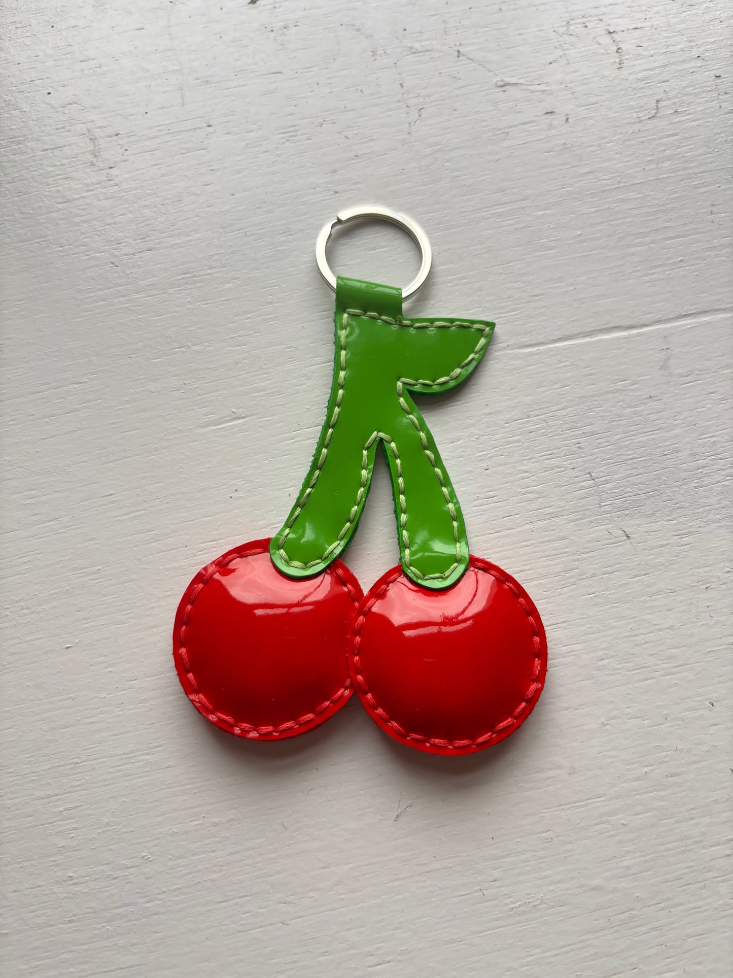 Hand Stitched Cherry Bag Charm 1 of 1 image 2