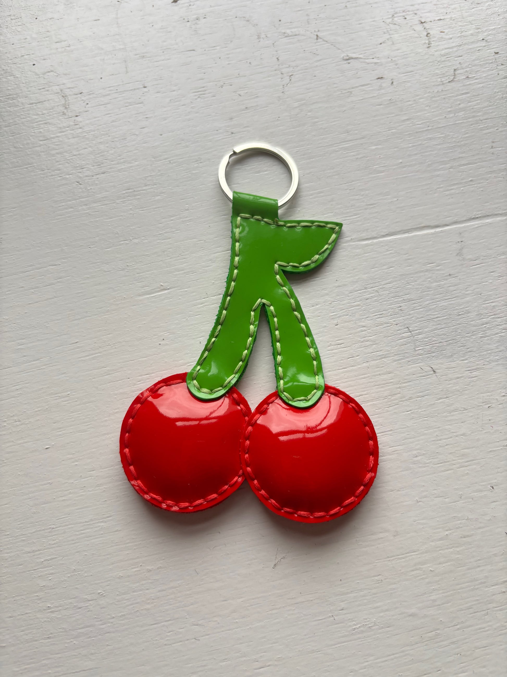 Hand Stitched Cherry Bag Charm 1 of 1 image 2