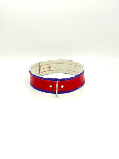 Fringed PVC choker - Purple & Red image 6