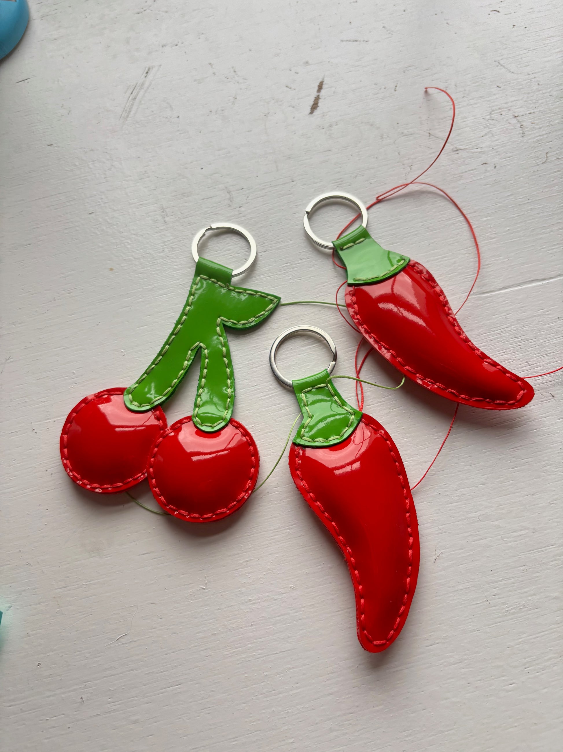 Hand Stitched Chilli Bag Charm image 0