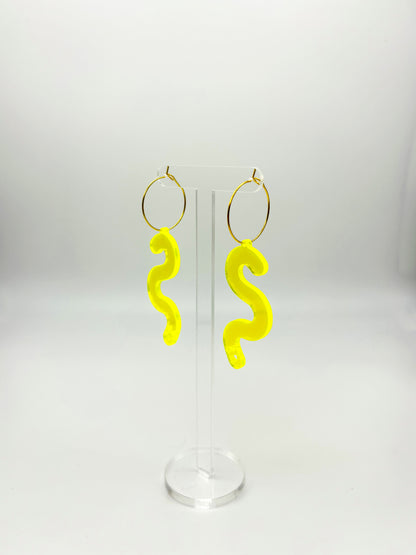 Fluorescent Worm Hoop Earrings image 1