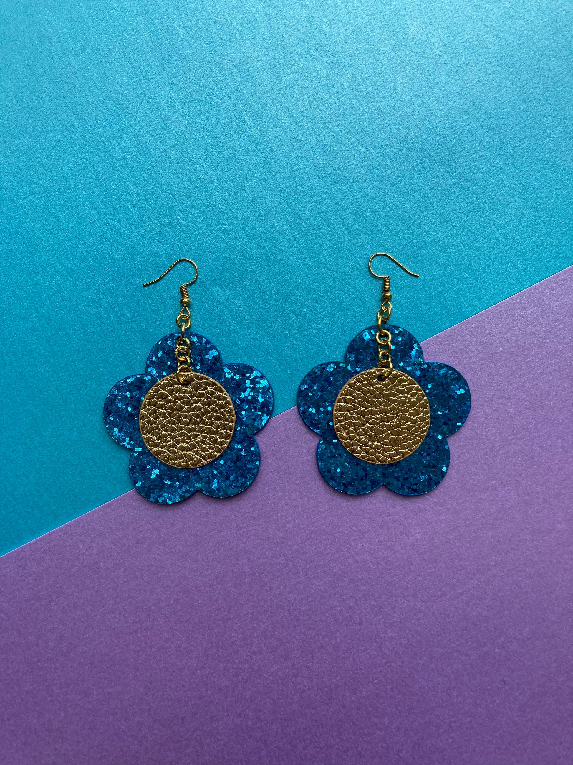 Disco Flower Turquoise Medium Earrings image 3