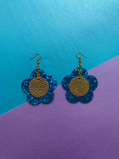 Disco Flower Turquoise Medium Earrings image 3