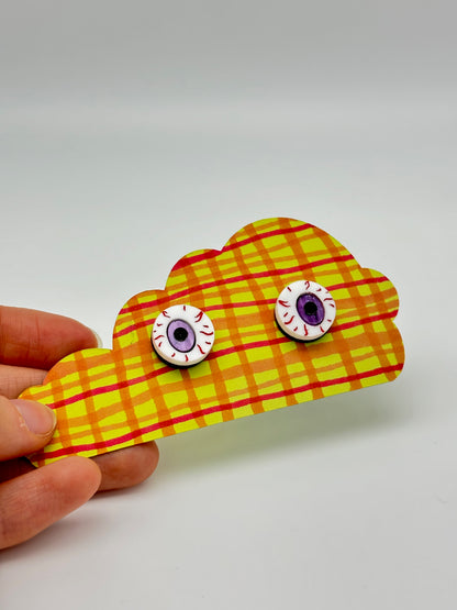 Eyeball Studs - Purple Shimmer Marble image 2
